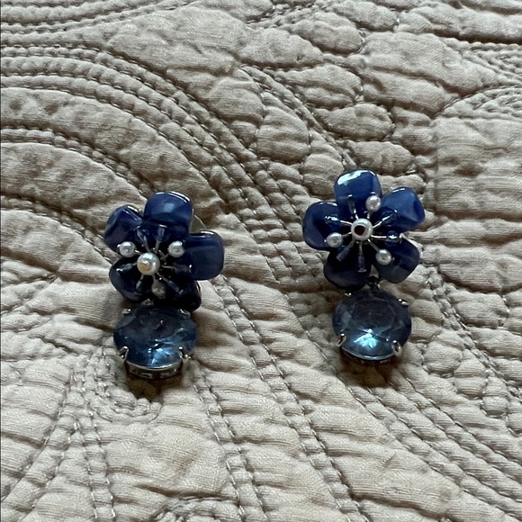 Blue Talbots Drop Earrings - Picture 2 of 4